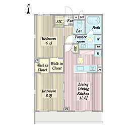 ステイシアキーポス 2LDKの間取図画像