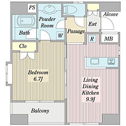 プライマリー相模大野 1LDKの間取図画像