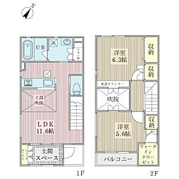 ウィア・ルークス 2LDKの間取図画像