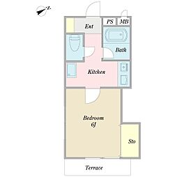 αネクストシーライン 1Kの間取図画像
