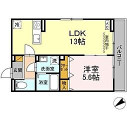 D-Invest栄町 1LDKの間取図画像