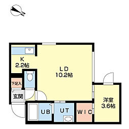 プログレスモトマチ2 1LDKの間取図画像