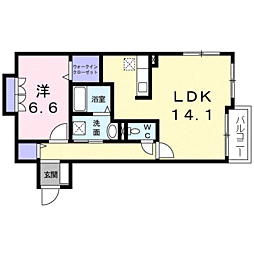 パラッツオわたなべ 1LDKの間取図画像