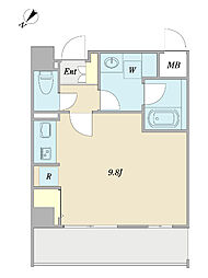 （仮称）江戸川区船堀マンション新築工事 0201 2階ワンルームの間取り