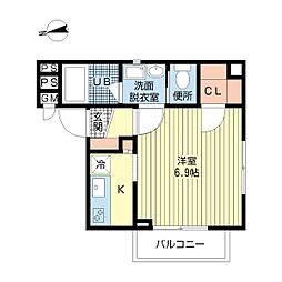 レガーロ船堀 1Kの間取図画像