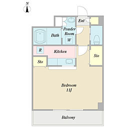 マリーズガーデン 1階1Kの間取り