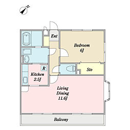 Ａｌｔａｉｒ（アルタイル） 2階1LDKの間取り