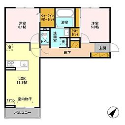 ベリーナ 2LDKの間取図画像