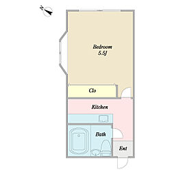 パークハイツ柏 1Kの間取図画像