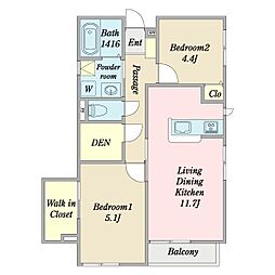Ｒｅｓｉｄｅｎｃｅ　Ａｎｉｓｅ 1階2LDKの間取り