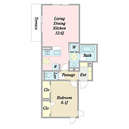 Green Terrace 1LDKの間取図画像