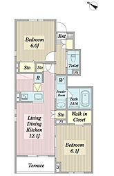 ソラーナ　ＫＡＩ 1階2LDKの間取り