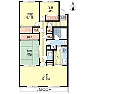 ヴィラ佐倉 3LDKの間取図画像