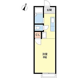 ウォーターフィール2号棟 1Kの間取図画像