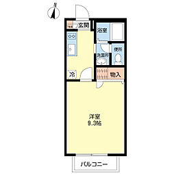 クリサンス3 1Kの間取図画像