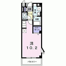 プリムローズ2 ワンルームの間取図画像