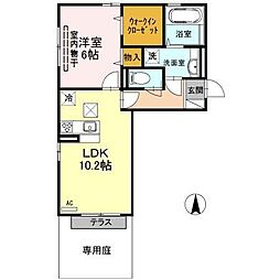 K-プレイス・レイクタウン2 1LDKの間取図画像