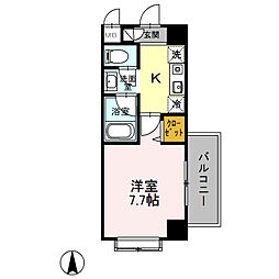 クリエール吉川 1Kの間取図画像
