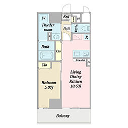 アヴニール習志野 7階1LDKの間取り