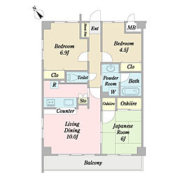 シャルム津田沼東 3階3LDKの間取り