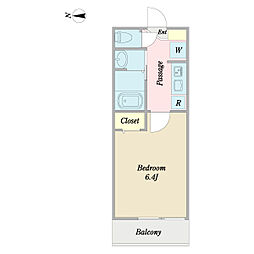 フォルティア津田沼 1階1Kの間取り