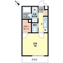 レジデンス大久保2 1Kの間取図画像