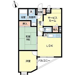 シティーコーポパルナスみずほ台 3階2SLDKの間取り