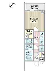 ミオラ 1Kの間取図画像