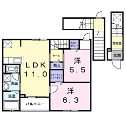 ベラヴィータ 2LDKの間取図画像
