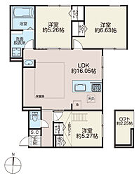 エリシオン 1階3LDKの間取り