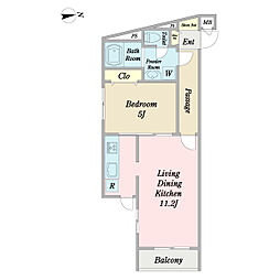 Richesse東中野 1LDKの間取図画像