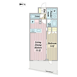 D-Carrara (ディ-カッラーラ) 1LDKの間取図画像