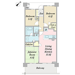 プラウドシティ金町ガーデン 5階3LDKの間取り