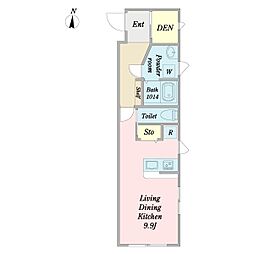 エルズ東小岩 2階ワンルームの間取り