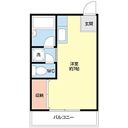ヴェレーサハイム1号館 ワンルームの間取図画像