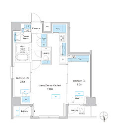 プレディアコート小岩 2LDKの間取図画像