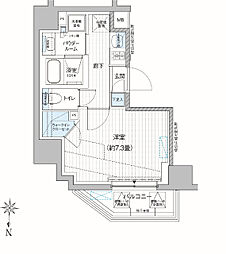 プレミアムフラット東京亀戸 1Kの間取図画像