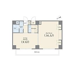 メゾンアンリツ虎ノ門 1LDKの間取図画像