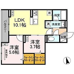 セレスティア東葛西　VI 302 3階2LDKの間取り