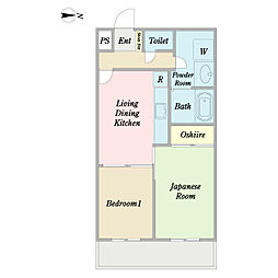 Ｔ’ｓ　ｇａｒｄｅｎ　西大島 2階2LDKの間取り