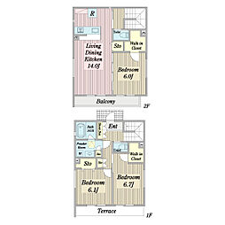 ロポス　Ｉ棟 1階3LDKの間取り