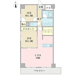 もりふじビル 3階2LDKの間取り