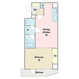 サンハロー東神奈川駅前 1DKの間取図画像
