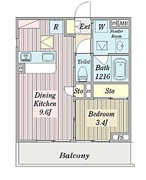 パスコロ 1LDKの間取図画像