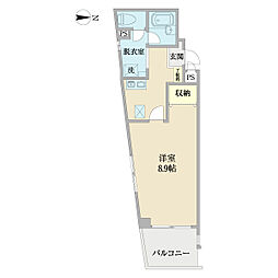 スプリームフラット壱番館 1Kの間取図画像