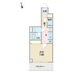 ドゥーエ横浜都筑 1Kの間取図画像