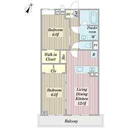 Teona 2LDKの間取図画像