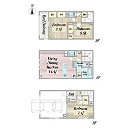 レオフォリオ 1階3LDKの間取り