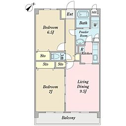 エスペランサ三鷹 1階2LDKの間取り