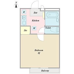 ソフィア1 1Kの間取図画像